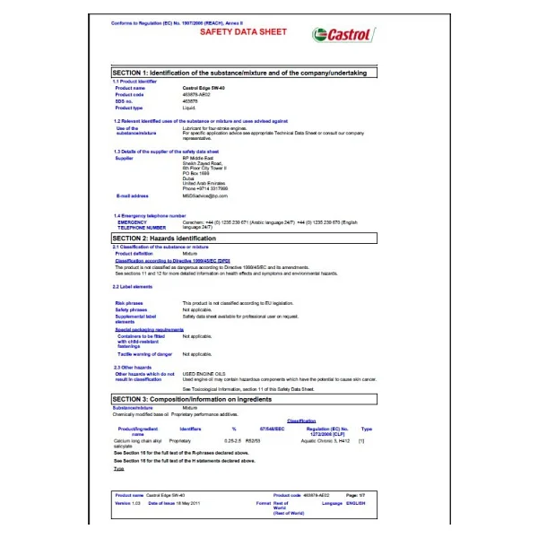 Castrol Edge 5W-40 4 lt Motor Yağı - 2025 - Görsel 6