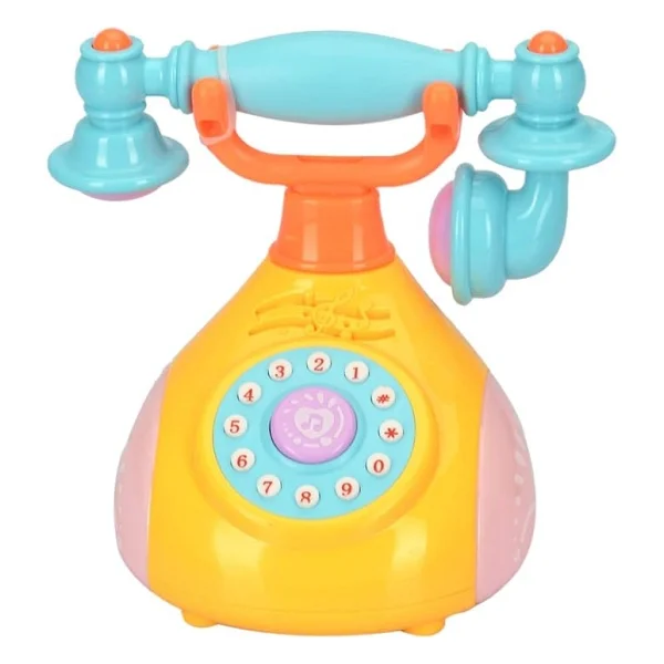 Klasik Stil Pilli Müzikli Çocuk Telefonu - Renkli - Görsel 5