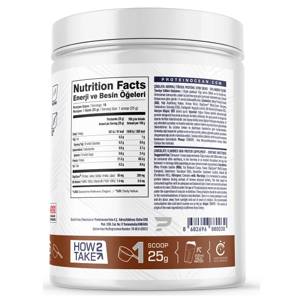 Proteinocean Isolate 400 gr Çikolata Aromalı Whey Protein Tozu - Görsel 3