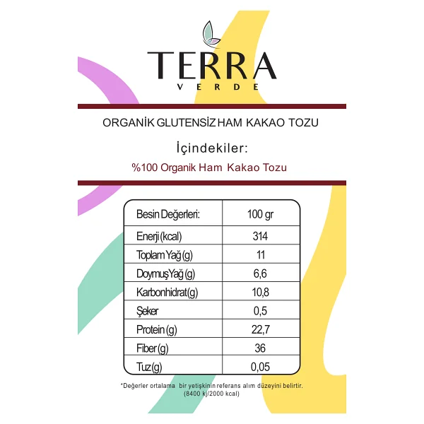 Terra Verde Organik Ham Kakao Tozu 140 gr - Görsel 6