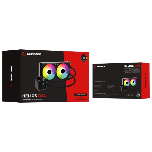 Rampage Helios D24 ARGB 240 mm Siyah İşlemci Sıvı Soğutucu - Görsel 6