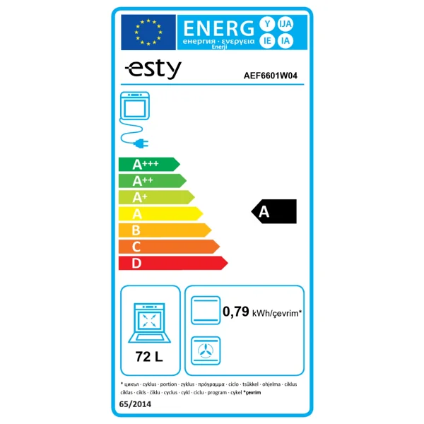 Esty AEF6601W04 Beyaz Ankastre Fırın - Görsel 5