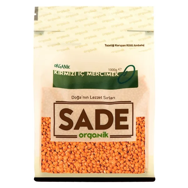 Sade Organik 1 kg Kırmızı Mercimek - Görsel 2
