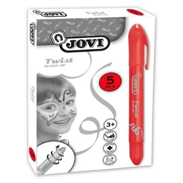 Jovi Twist Stick 5'li Yüz Boyama Kalemi Kırmızı - Görsel 5