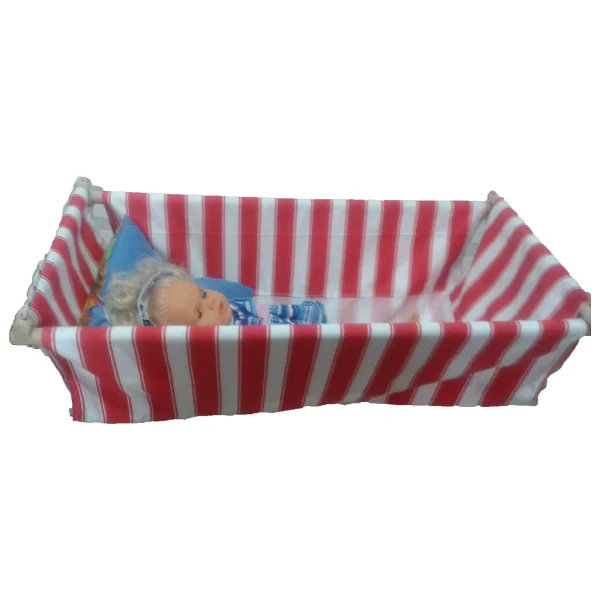 Atlantis Ahşap Hamak-Beşik Bebek Çocuk Hamağı Beşiği (Çingene Salıncağı) - Kırmızı - Görsel 2