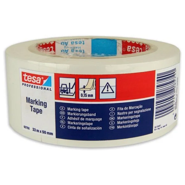 Tesa 60760 50 mm x 33 m Beyaz Yer İşaretleme Bandı - Görsel 3