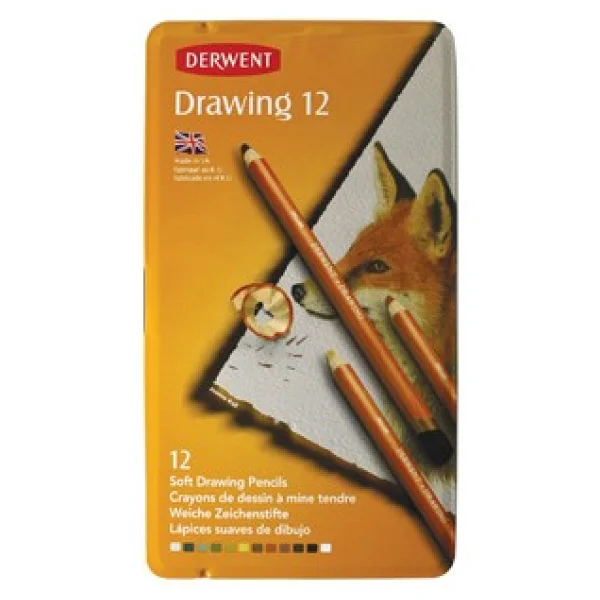 Derwent Drawing Metal Kutu 12'li Yağlı Eskiz Kalem Seti - Görsel 4