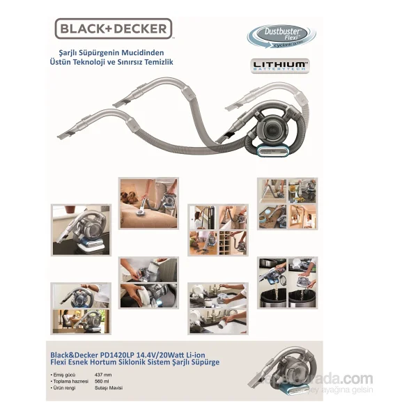 Black+Decker PD1420LP 14.4 V Şarjlı El Süpürgesi - Görsel 8