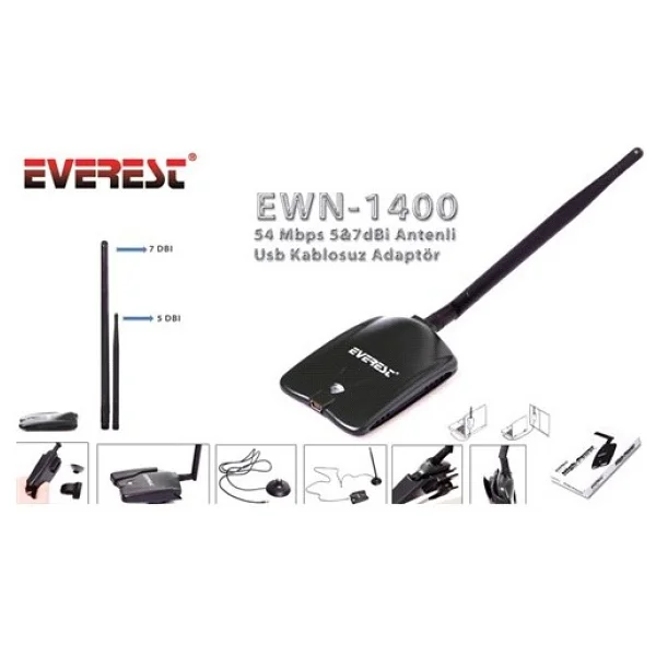Everest EWN-1400 54 Mbps Kablosuz Ağ Adaptörü - Görsel 2