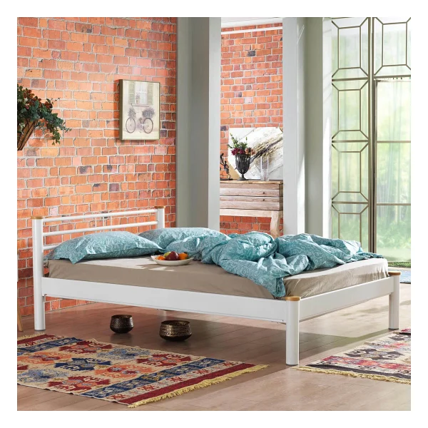 Unimet Kappis-S Metal Karyola - Beyaz - Konik Geçme - Konfor Destekli Latalı - 140x190/140x200/150x200/160x200 - 140 x 190 cm - Görsel 7