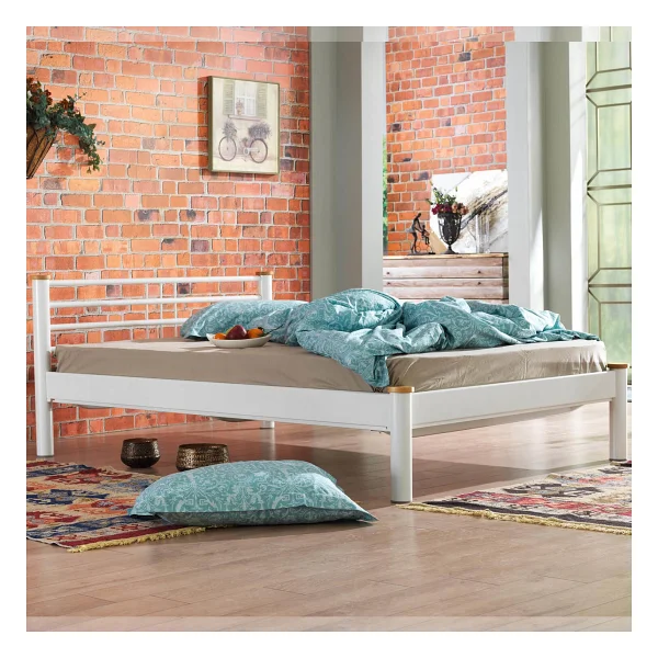 Unimet Kappis-S Metal Karyola - Beyaz - Konik Geçme - Konfor Destekli Latalı - 140x190/140x200/150x200/160x200 - 140 x 190 cm - Görsel 3