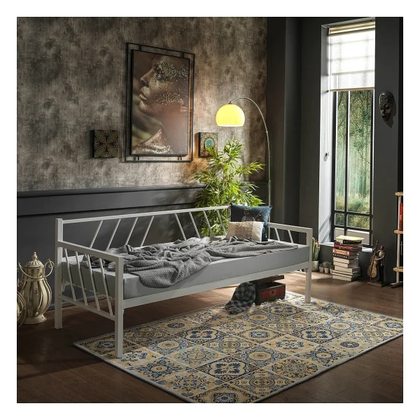 Unimet Glory Daybed Tek Kişilik Sedir Divan Metal Karyola 90 x 200 cm - Siyah - Görsel 7