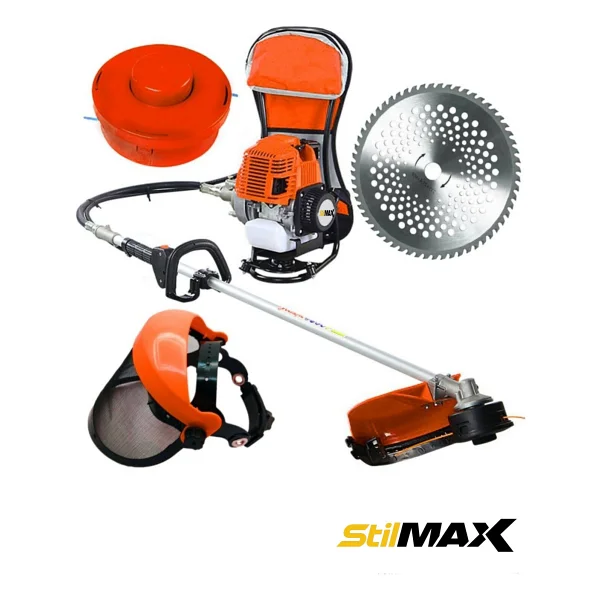 Stilmax 4 Hp 2 Zamanlı 58CC Sırt Tipi Benzinli Motorlu Tırpan Ot Çim Çayır Biçme Kesme Makinesi - Görsel 3