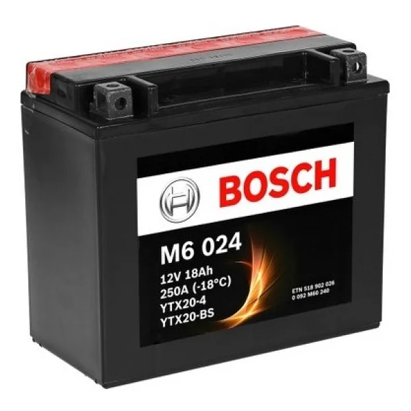 Bosch M6 024 12 V 18 Ah 250 A EN Motosiklet Aküsü - Görsel 2
