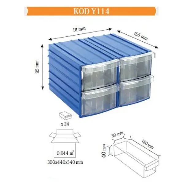 SEMBOL PLASTİK Y114 Çekmeceli Kutu (36 Çekmeceli) - Görsel 5