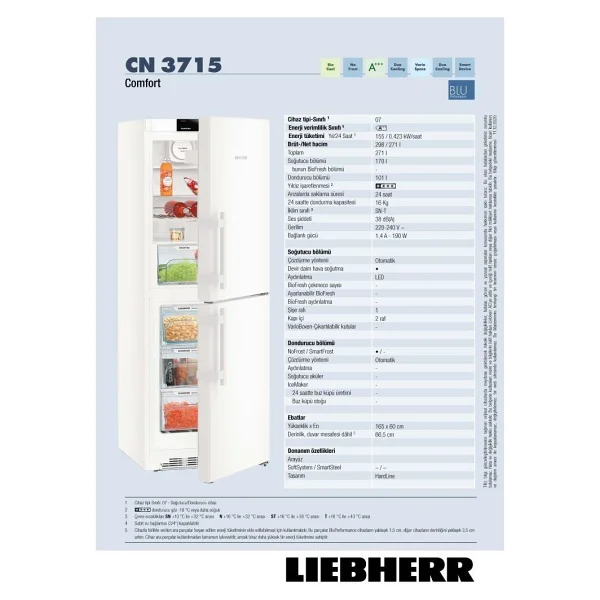 Liebherr CNEF 3715 Comfort No-Frost Kombi Buzdolabı - Görsel 3