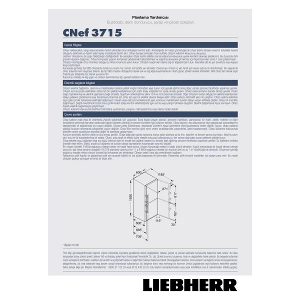Liebherr CNEF 3715 Comfort No-Frost Kombi Buzdolabı - Görsel 4