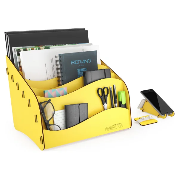 Mingitav Design Otto Wavy Masaüstü Organizer Evrak Rafı - Sarı - Görsel 8