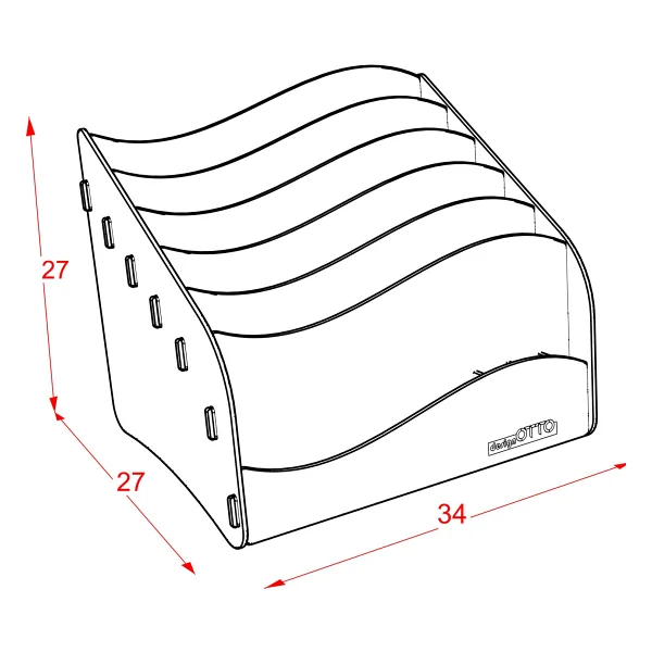 Mingitav Design Otto Wavy Masaüstü Organizer Evrak Rafı - Sarı - Görsel 5