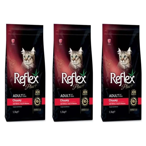 Reflex Plus Choosy Somonlu Kuru Kedi Maması 1,5 Kg 3 Adet - Görsel 3