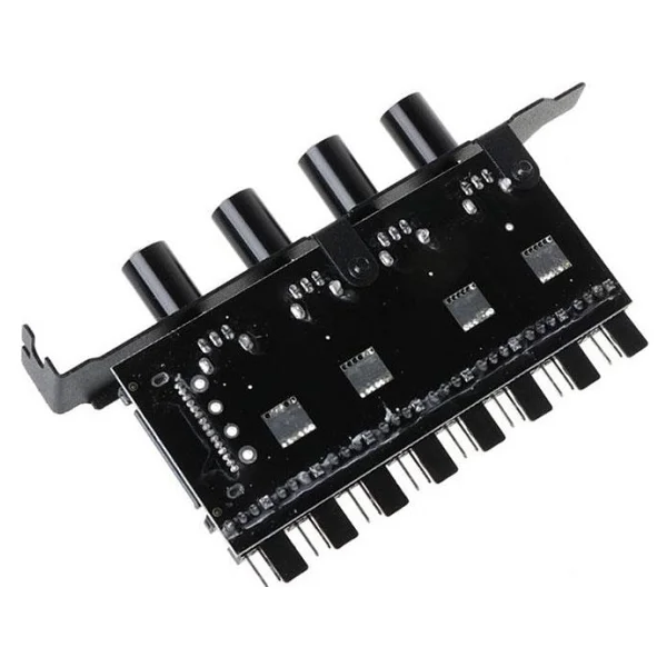 Keepro 8 kanal 4 pin PC fan çoklayıcı düğmeli hız kontrol cihazı - Görsel 2
