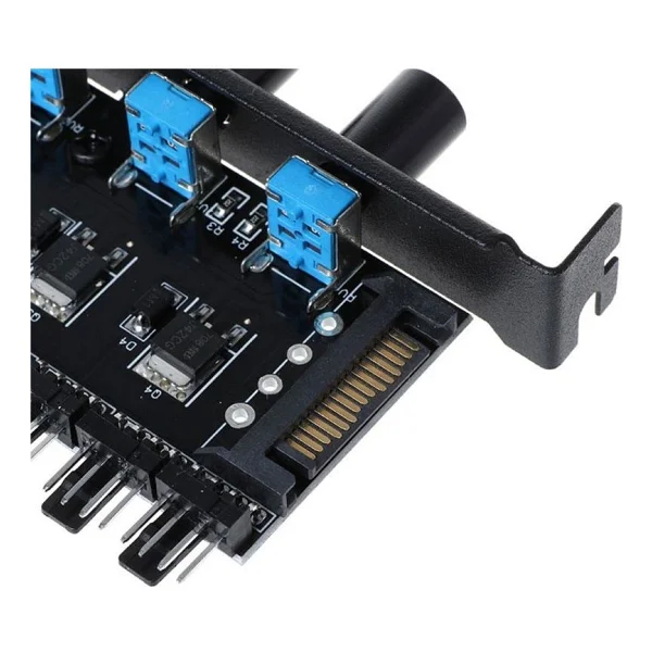 Keepro 8 kanal 4 pin PC fan çoklayıcı düğmeli hız kontrol cihazı - Görsel 4