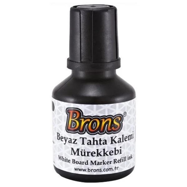 Brons Beyaz Tahta Kalemi Mürekkebi - 3 Adet (Siyah, Mavi, Kırmızı) 30 ml, Canlı Renkler, Kolay Silinen, Desensiz - Görsel 2