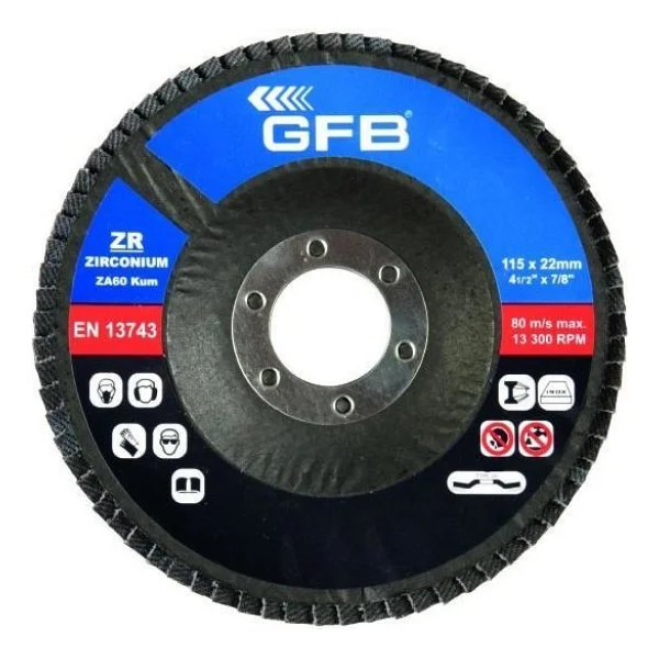 Gfb 10 Adet Zirkonyum Flap Disk Zımpara 115MM-120 Kum - Görsel 3