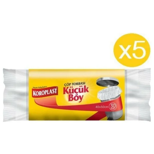 Koroplast Küçük Boy 40x50 cm 30 Adet 5'li Paket Çöp Torbası - Görsel 2