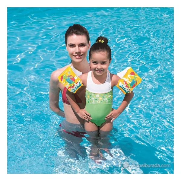 Bestway 32043 23x15 cm Kaplumbağa Desenli Kırmızı Çocuk Deniz Kolluğu - Görsel 5