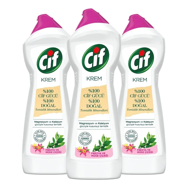 Cif Cleanboost Krem Temizleyici Frezya ve Müge Çiçeği 750 ml 3'lü - Görsel 2