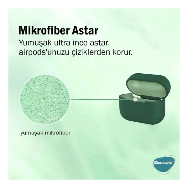 Microsonic Apple AirPods Pro Liquid Silicone Lansman Kırmızı - Görsel 2
