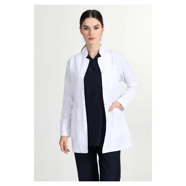 Önlük Kadın Ceket Boy Hakim Yaka Doktor Hemşire Öğretmen Önlüğü Beyaz YŞN-1401 - 36 - Görsel 5