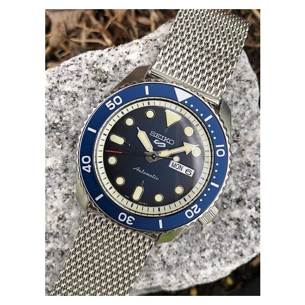 Seiko 5 Sports SKX SRPD71K Hasır Kordon Mavi Erkek Kol Saati - Görsel 3