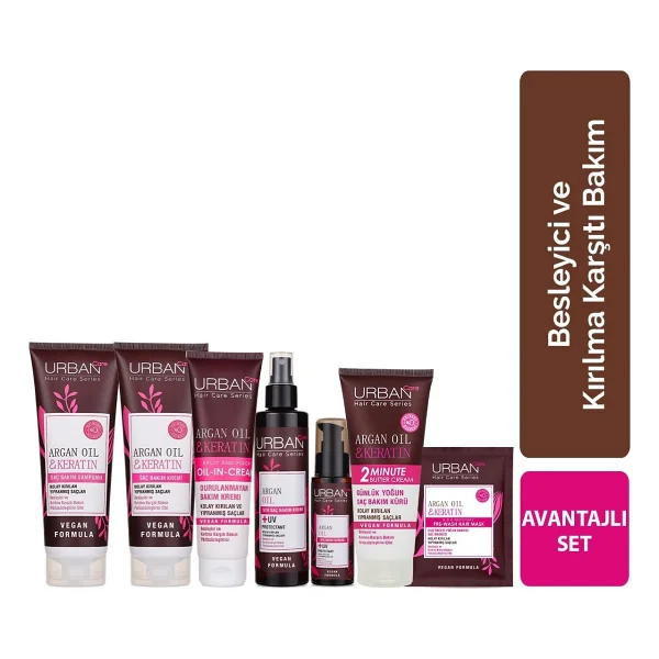 URBAN Care Argan Yağı&Keratin Kolay Kırılan Yıpranmış Saçlara Özel Saç Bakım Seti-Vegan - Görsel 2