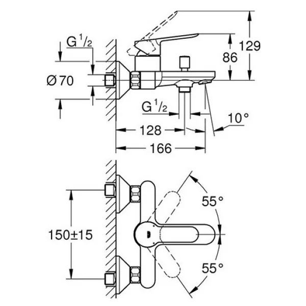 Grohe New Tempesta Sistem 200 27389002 Duvar Bağlantılı Divertörlü Duş Seti - Görsel 3