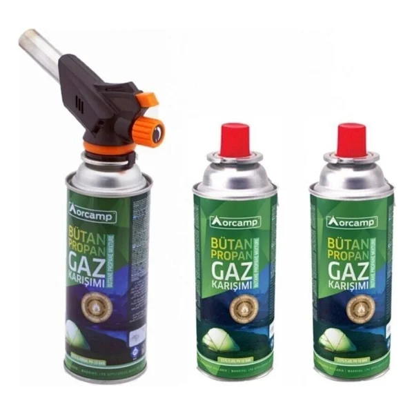 Orcamp CX-500-227 3'lü Gaz Kartuşlu Çakmaklı Pürmüz - Görsel 2