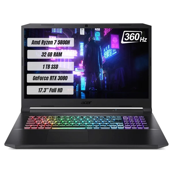 Acer Nitro 5 AN517-41 NH.QBHEY.001 Ryzen 7 5800H 32 GB 1 TB SSD RTX3080 17.3" Full HD Gaming Laptop - Görsel 6