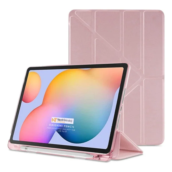 Nezih Case Samsung Galaxy Tab S6 Lite P610/P620 Uyumlu kalem bolmeli kapakli silikon kilif - Siyah - Görsel 7