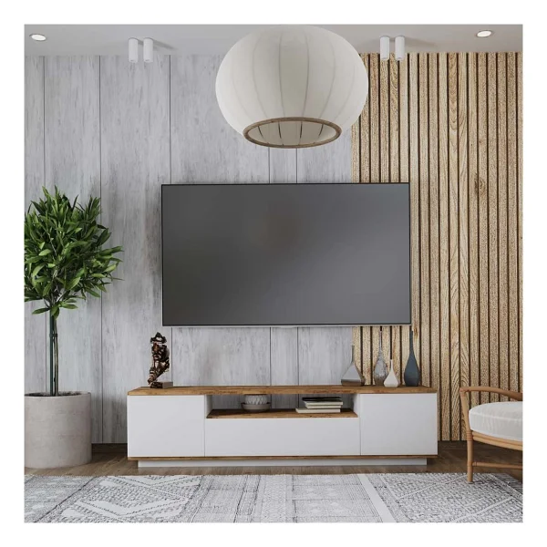 Robin Home Tv Ünitesi Televizyon Sehpası Tv Sehpası 180CM Beyaz - Görsel 6