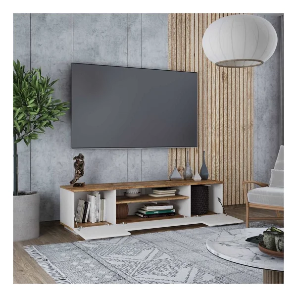 Robin Home Tv Ünitesi Televizyon Sehpası Tv Sehpası 180CM Beyaz - Görsel 3