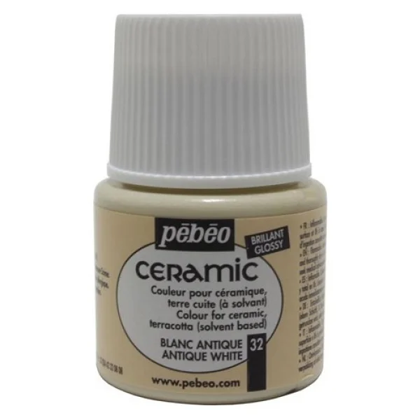 Pebeo Ceramic 32 Antique White Seramik Boyası 45 ml - Görsel 3