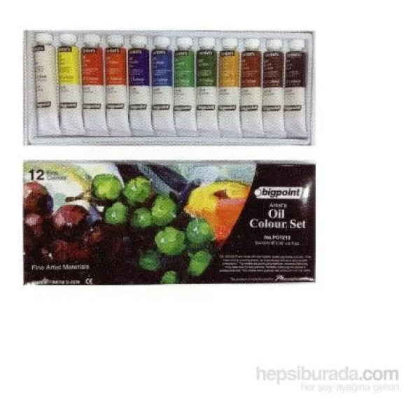 Bigpoint 12 ml 12 Renk Tüp Yağlı Boya Seti - Görsel 3