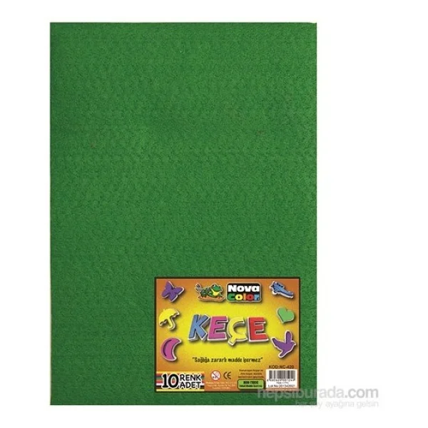 Nova Color Nc-366 Keçe 50x70 cm 20x30 cm 10 Renk Karışık Set Fon Kartonu - Görsel 3