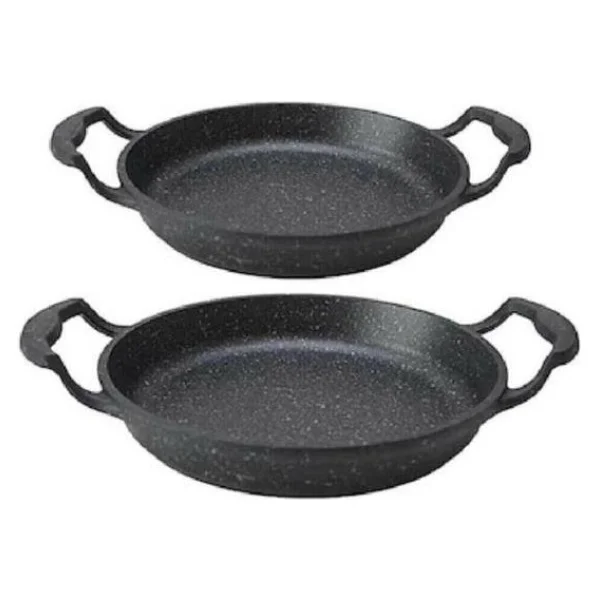 Eda Asya 2'li Döküm Granit Kapaksız Sahan Seti 20-22 cm - Görsel 4