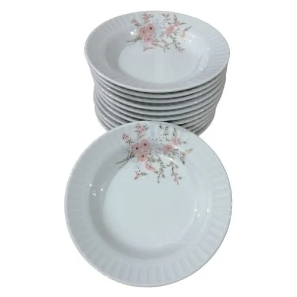 Güral Porselen 1208 Çiçekli 19 cm 12'li Yemek Tabağı - Görsel 2