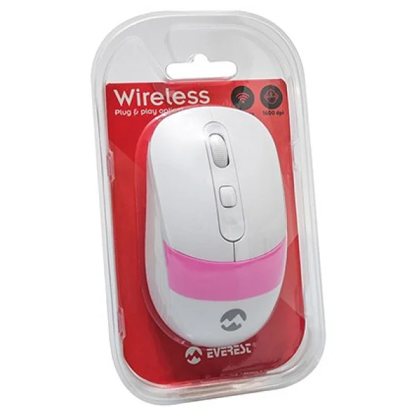 Everest SM-18 Beyaz-Pembe Optik Kablosuz Mouse - Görsel 5