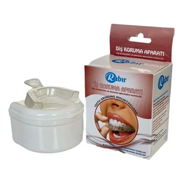 Rabır Diş Gıcırdatma Aparatı - Diş Sıkma - Silikon Dişlik - Gece Plağı - Şeffaf - Tek Adet - Görsel 2
