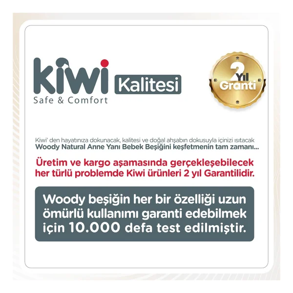 Kiwi Woody Doğal Ahşap Anne Yanı Sallanabilir Portatif Beşik Yeşil - Görsel 9