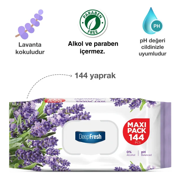 Deep Fresh Maxi Pack Lavanta 144 Yaprak Islak Mendil - Görsel 2